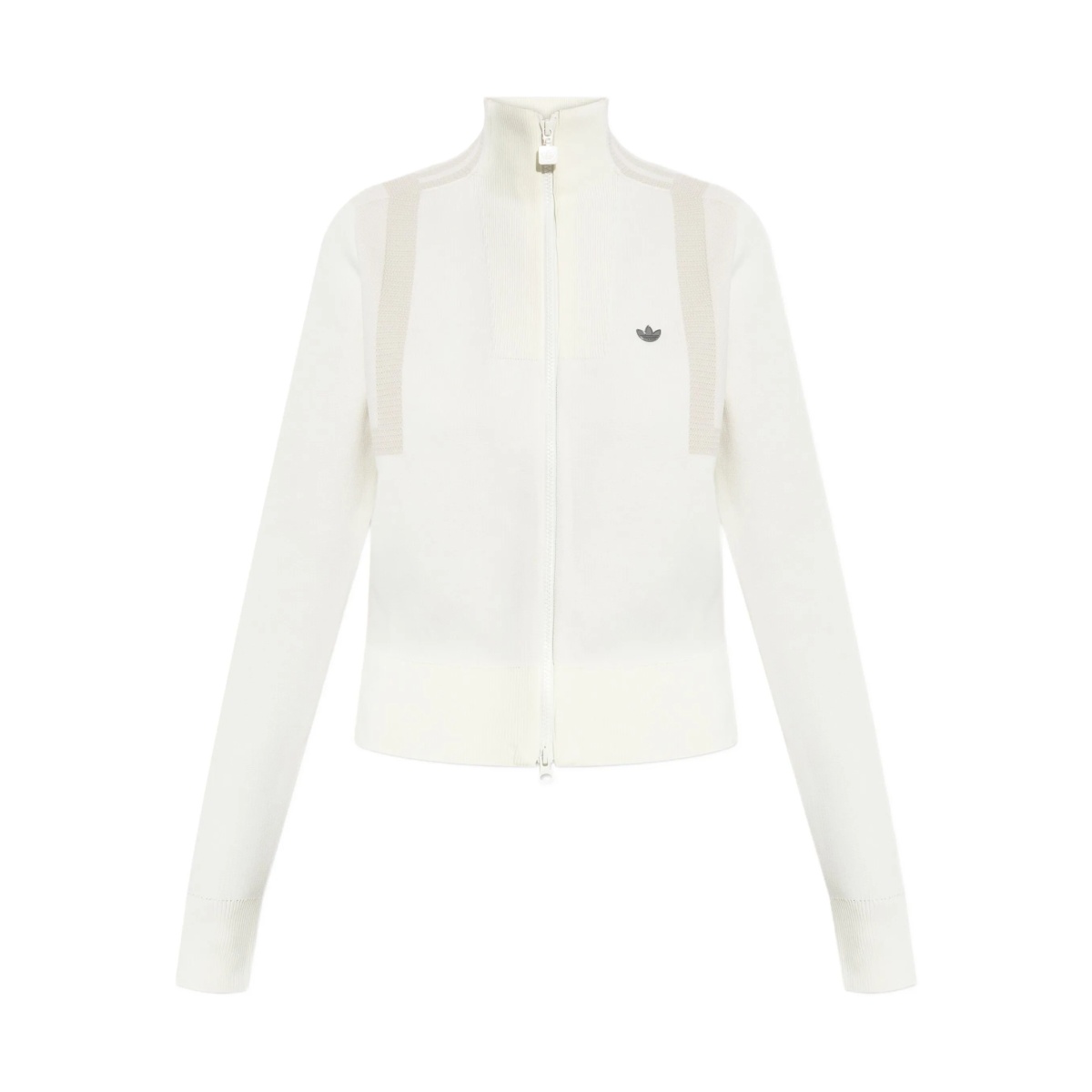 zip-front ribbed cardigan