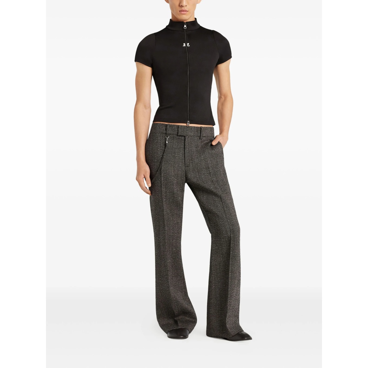 zip-up short-sleeve top - Img 5