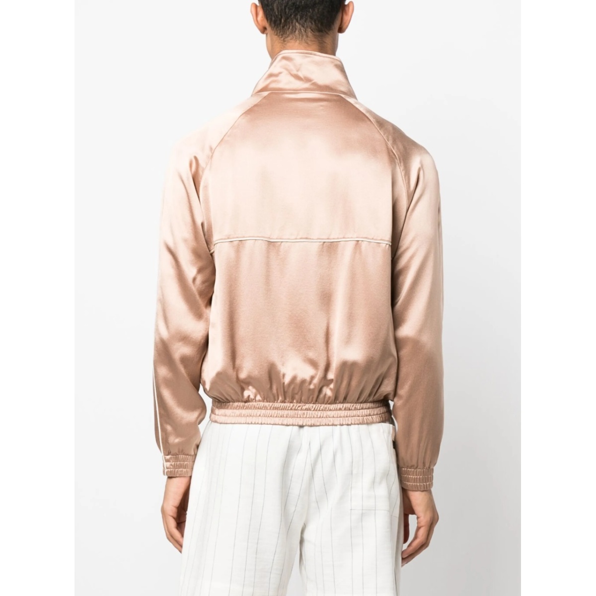 zip-up silk track jacket - Img 4