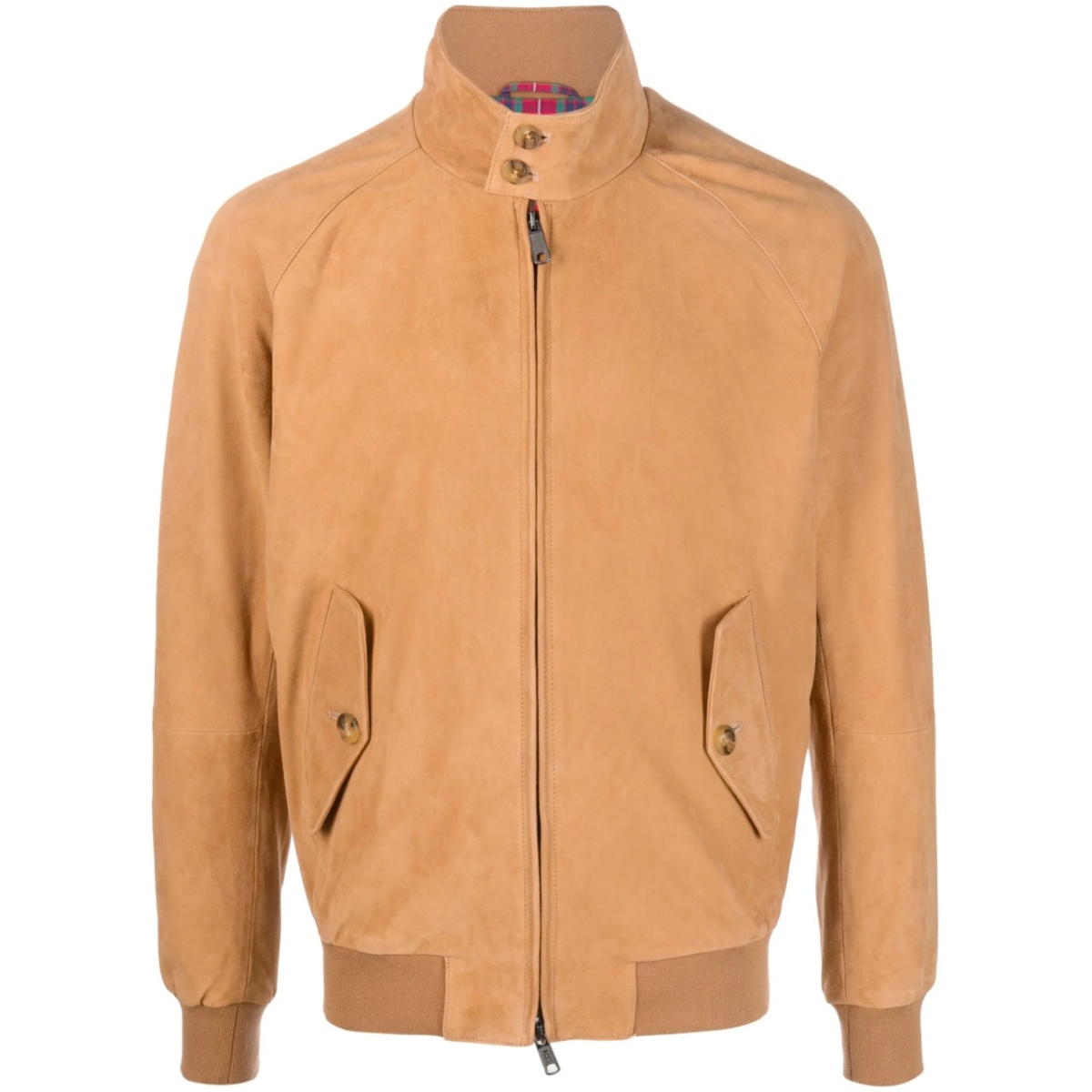zip-up suede leather jacket