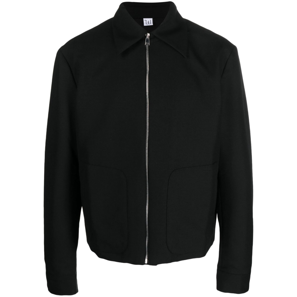 zip-up wool-blend shirt jacket
