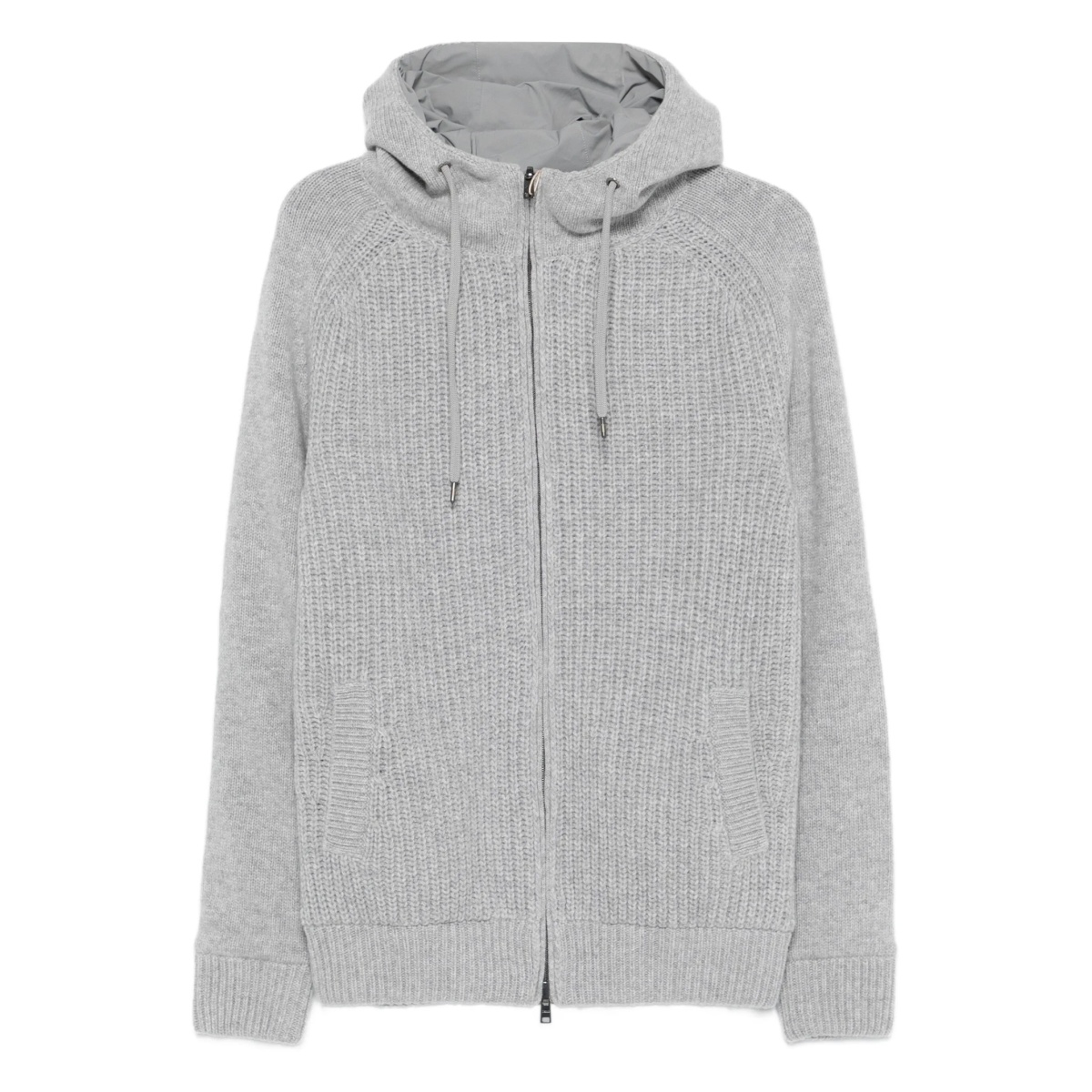 zip-up wool hoodie