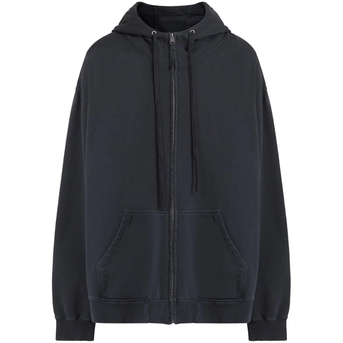 zipped drawstring hoodie