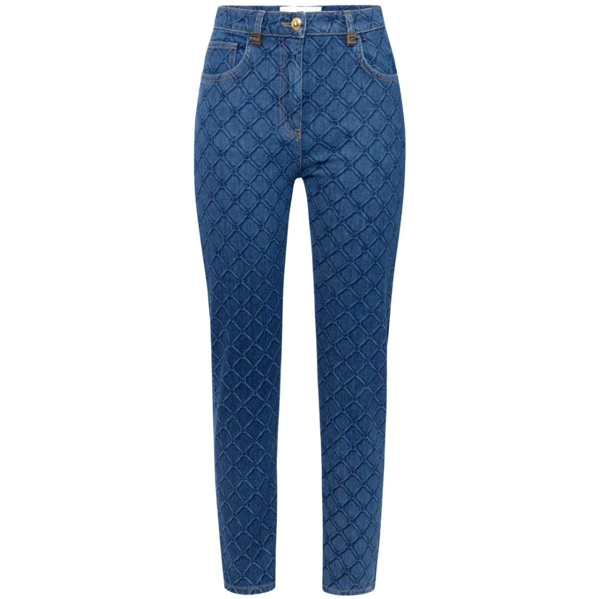 all-over diamond-print jeans