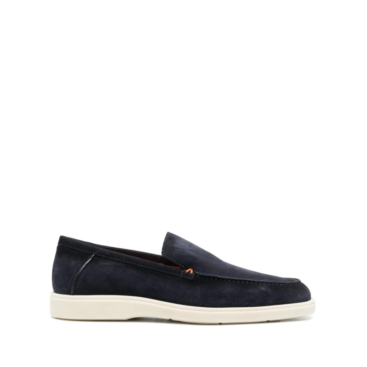 almond-toe suede loafers