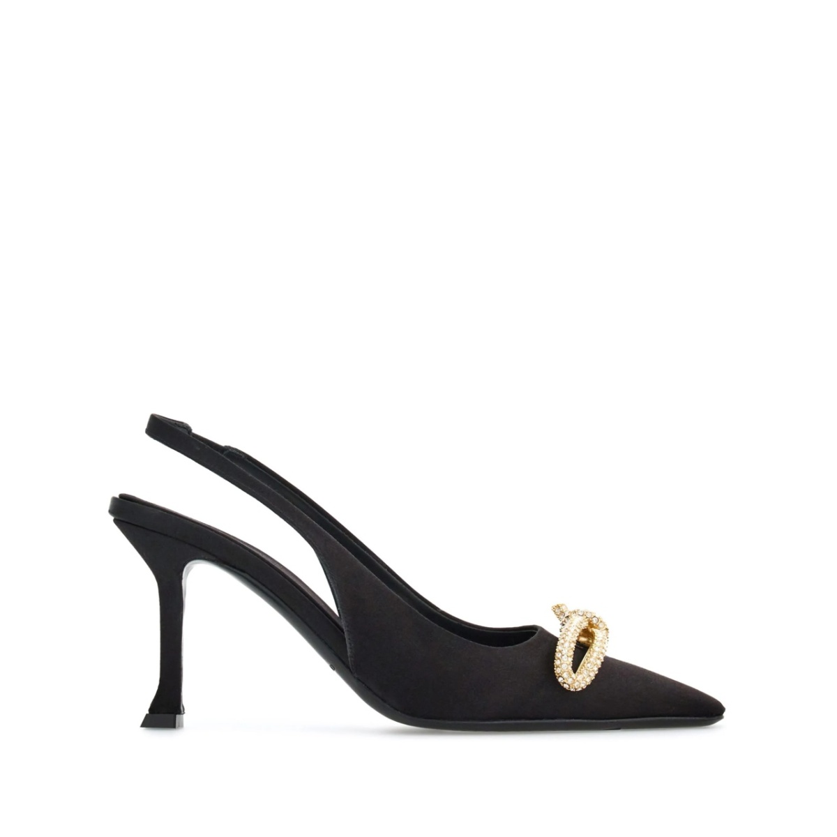 asymmetric-bow 85mm slingback pumps