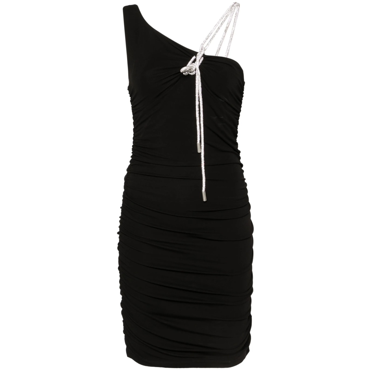 asymmetric crepe mini dress
