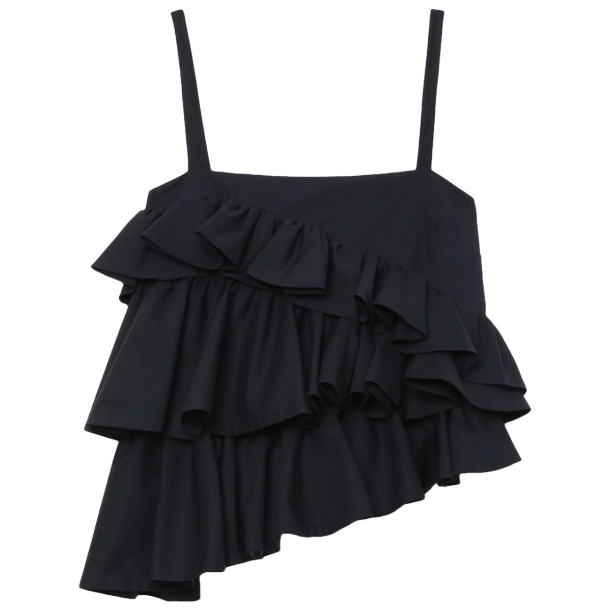 asymmetric ruffle top