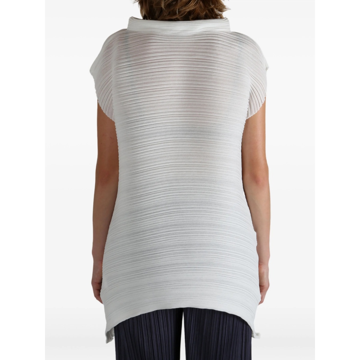 asymmetrical-hem pleated top - Img 4