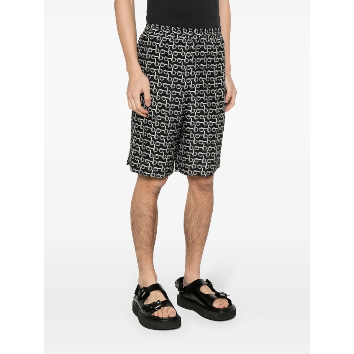 B elasticated-waistband silk shorts - Img 3