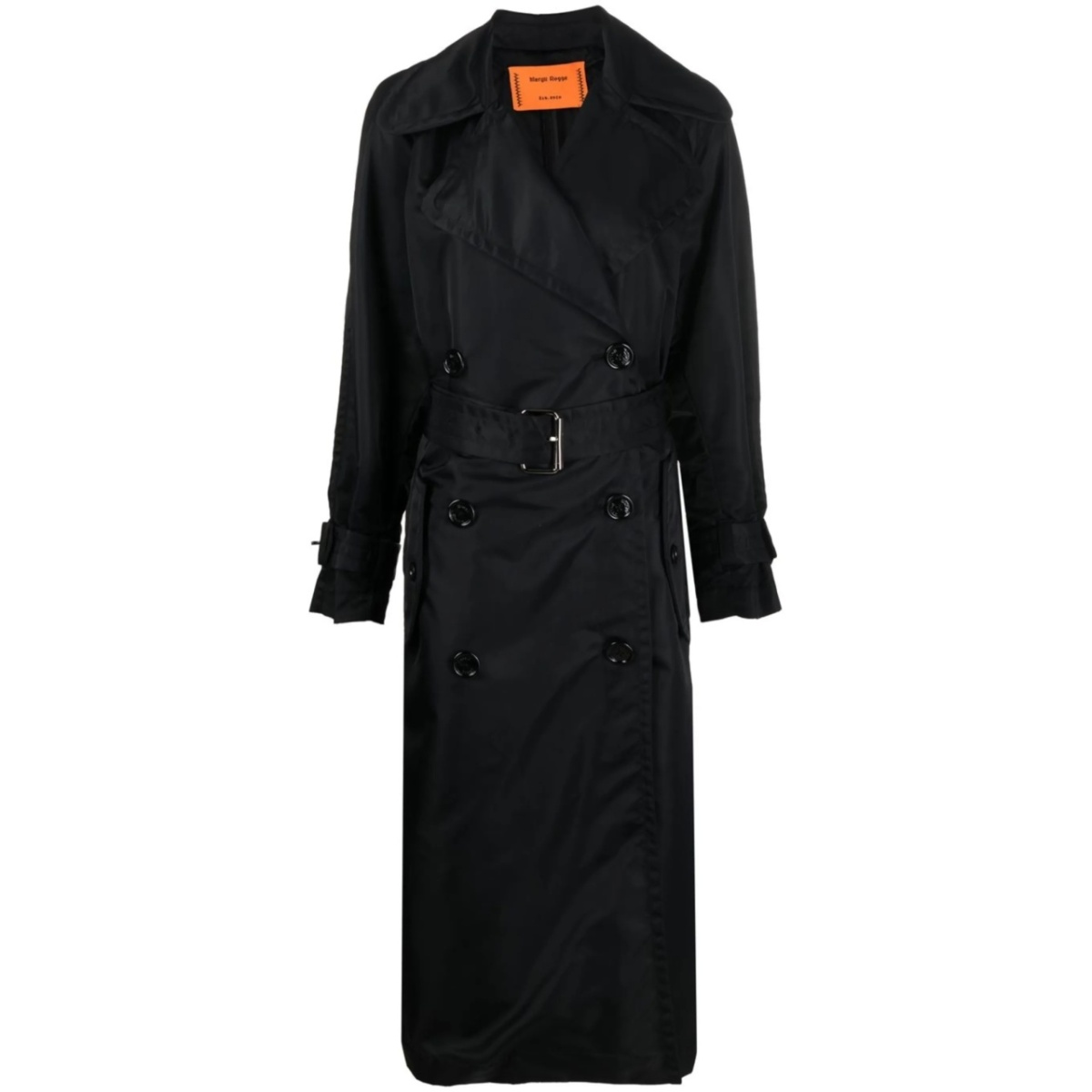belted double-breasted trench coat