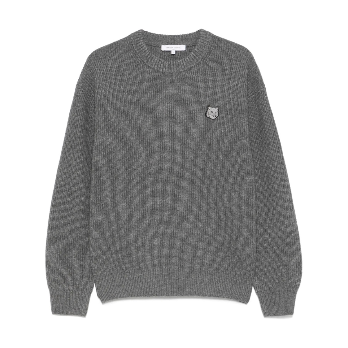 Bold Fox Head-patch ribbed sweater