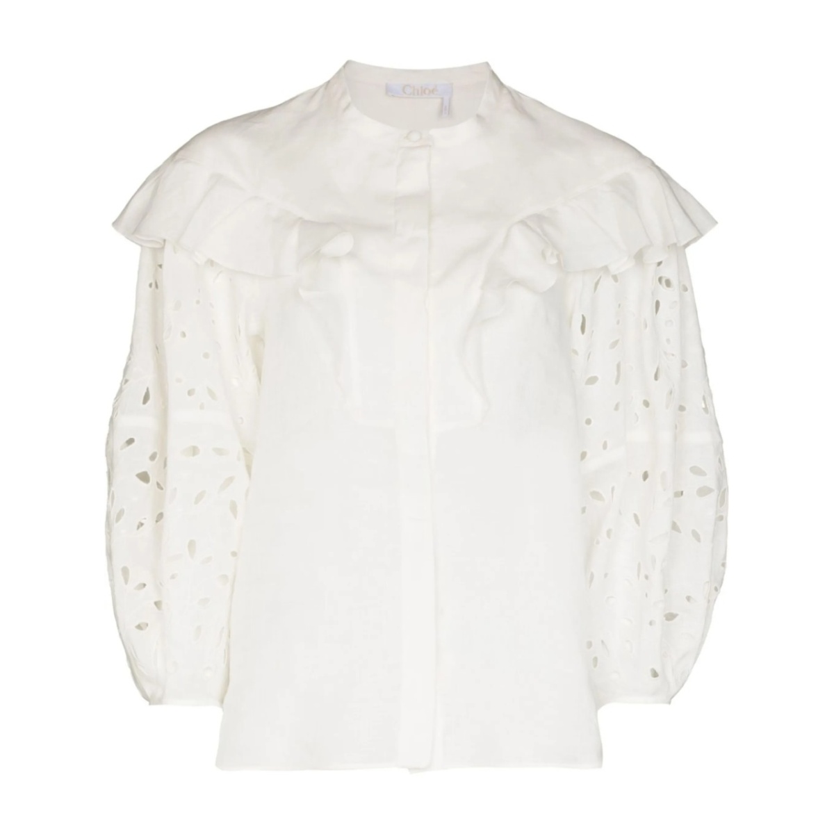 broderie-anglaise ruffled blouse