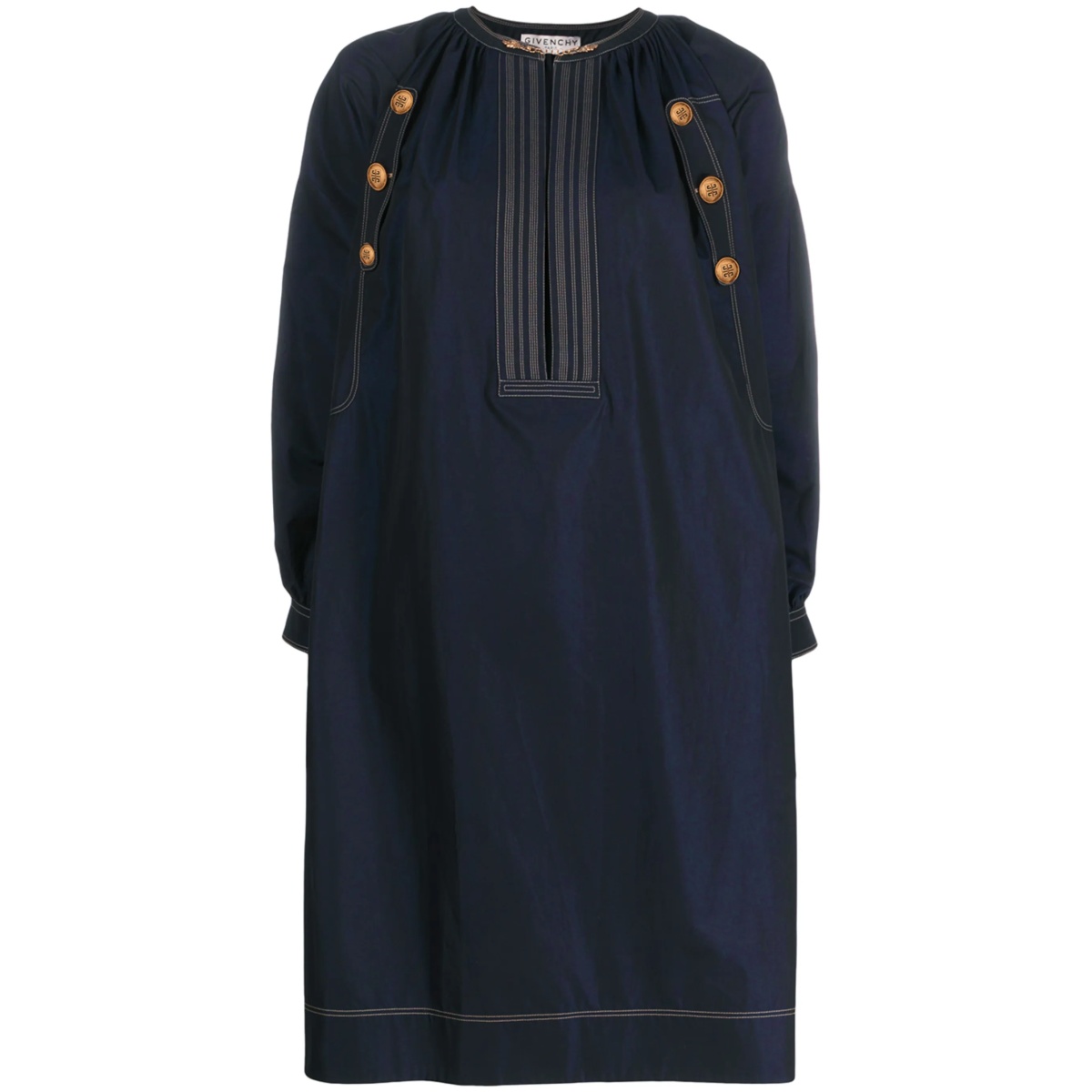 button details poplin dress