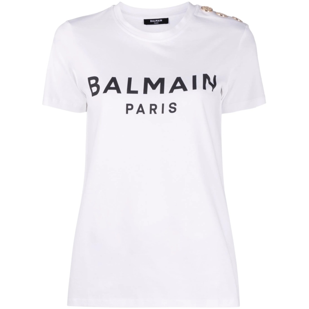 button-embellished logo-print T-shirt