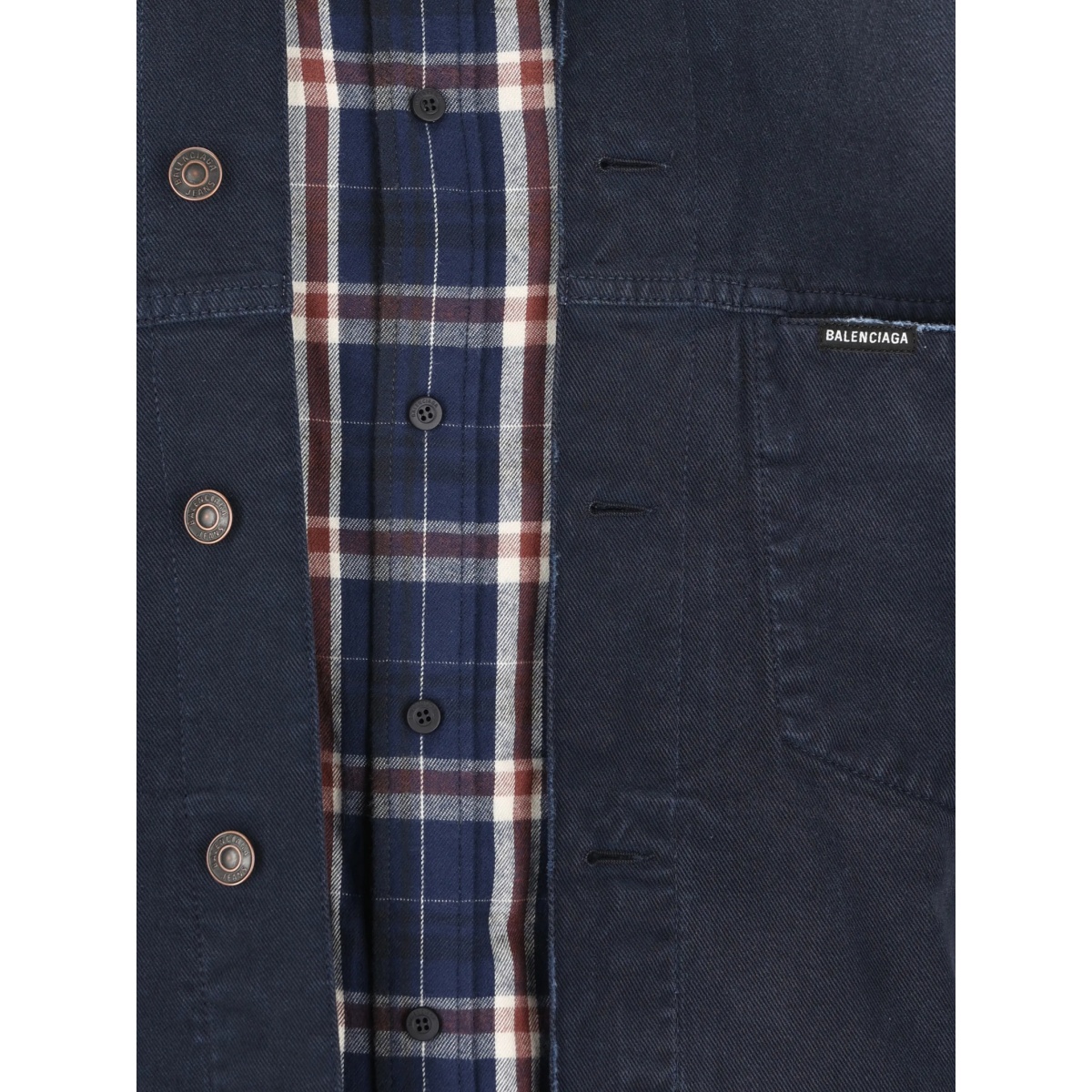 button-fastening check-pattern jacket - Img 3