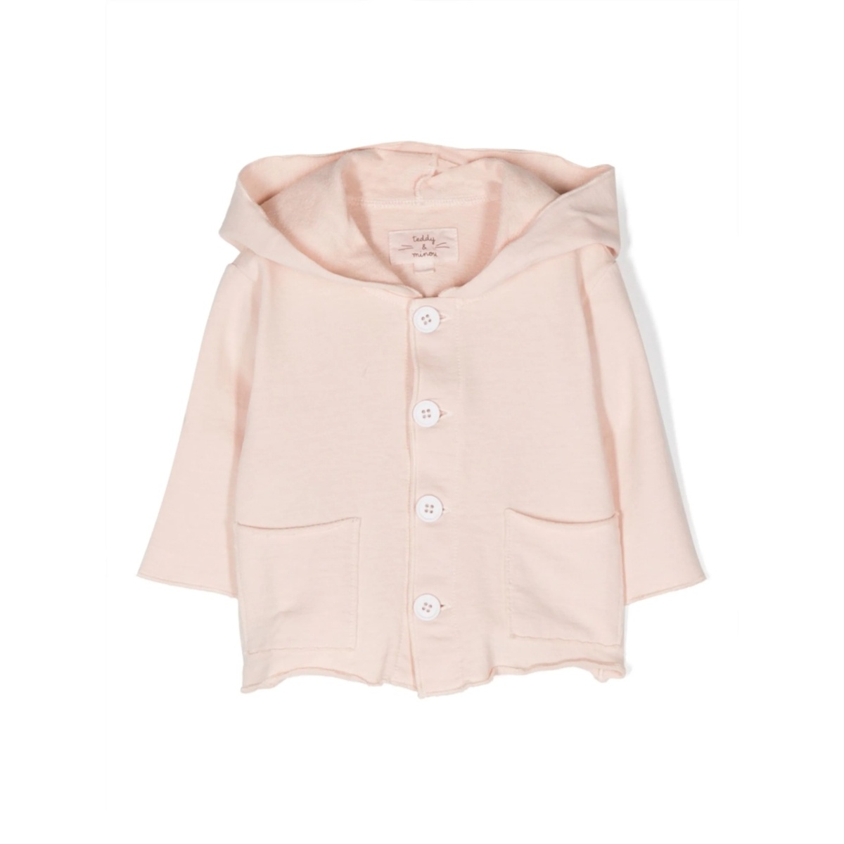button-fastening hooded jacket