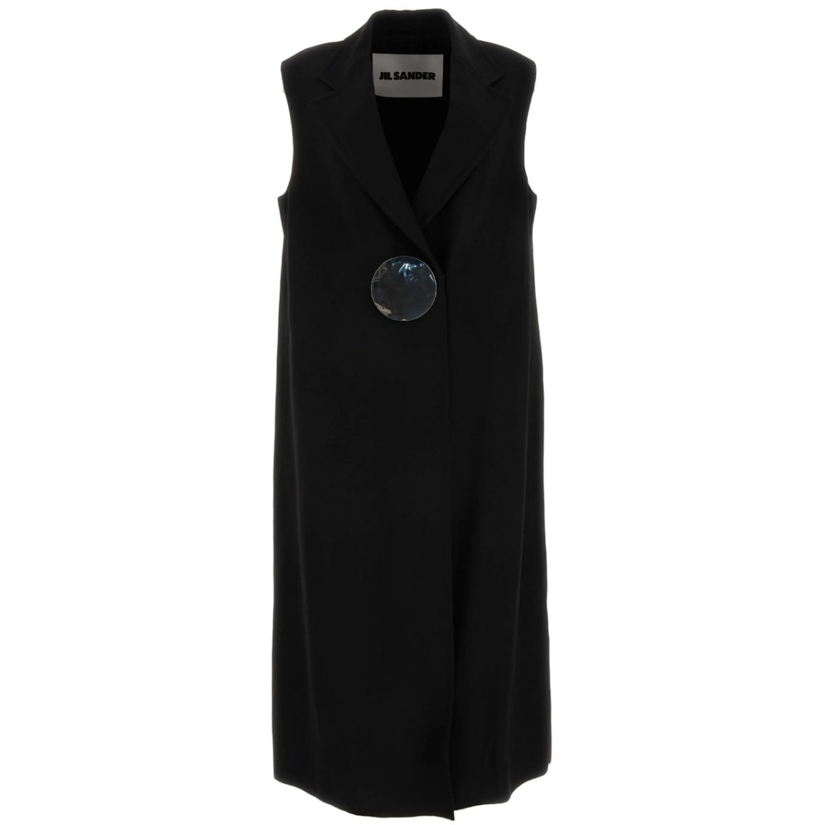 button-fastening tailored crepe gilet