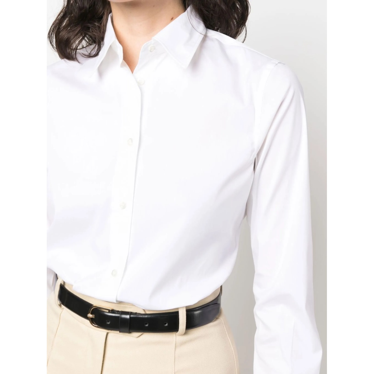 button-up curved-hem shirt - Img 5