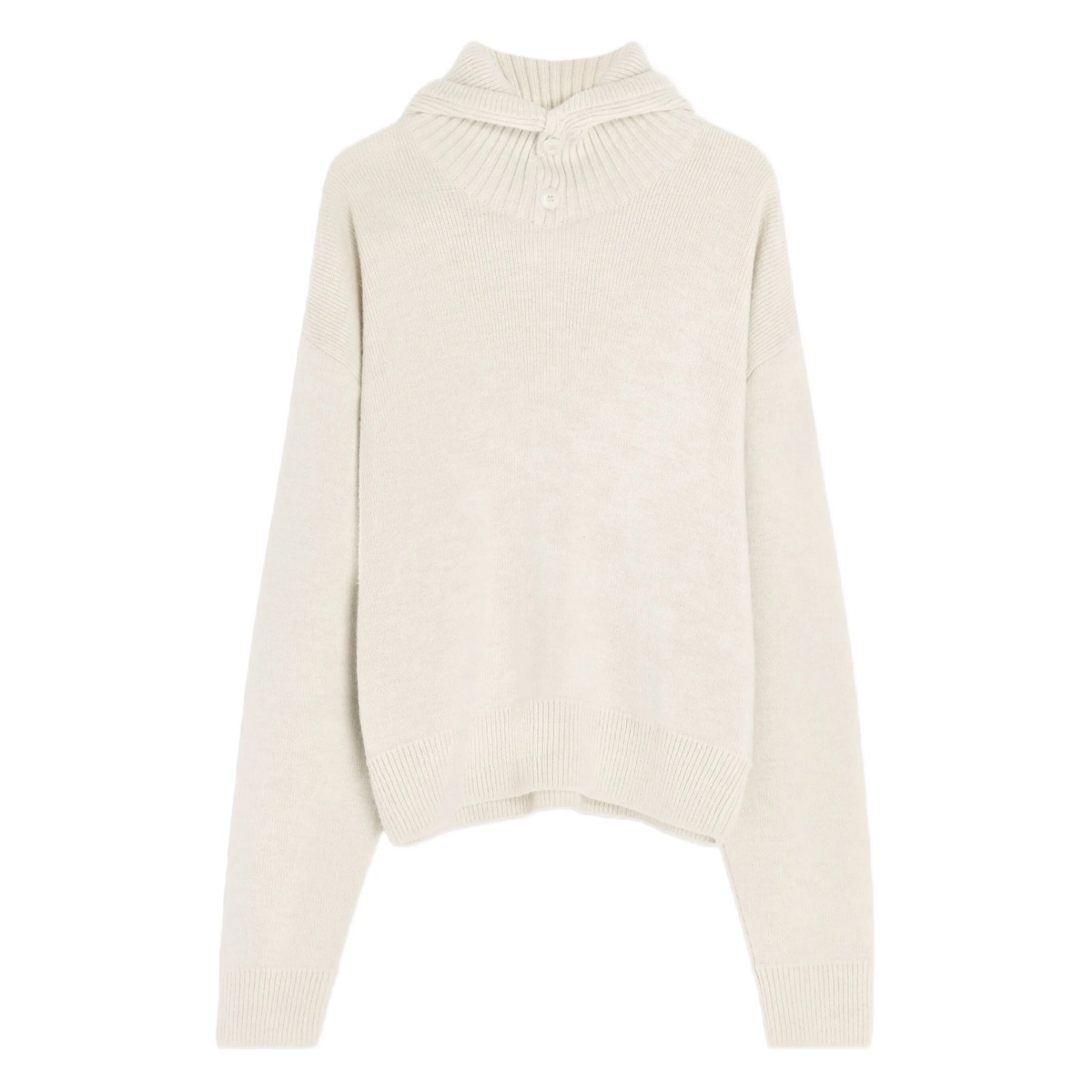 buttoned ribbed-knit jumper