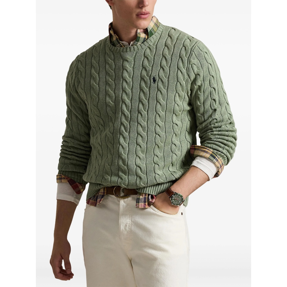 cable-knit long-sleeved sweater - Img 3