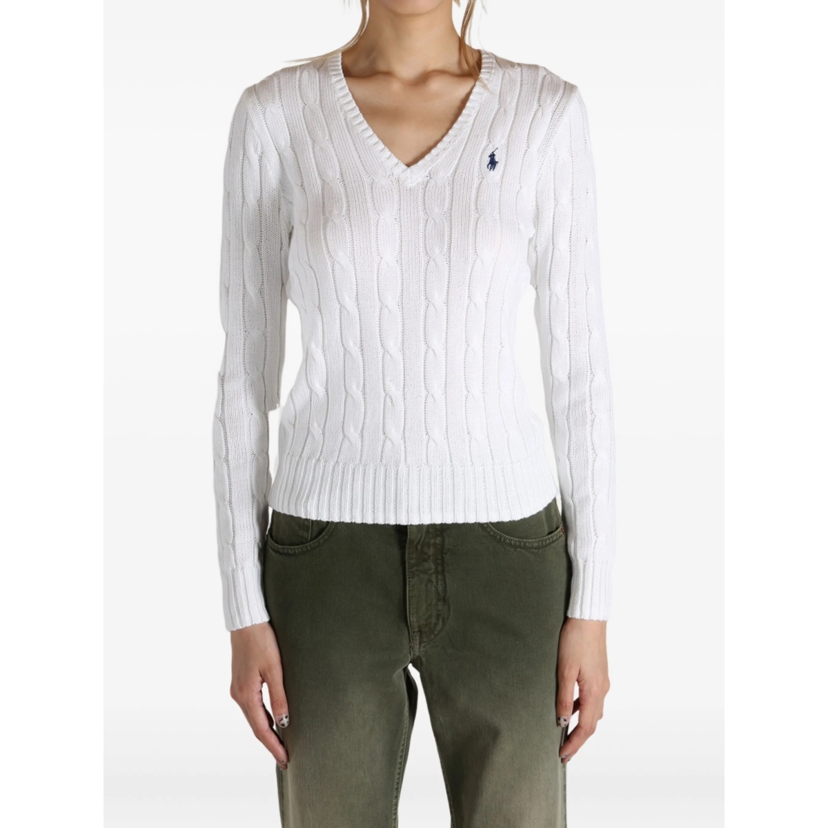 cable-knit v-neck sweater - Img 2