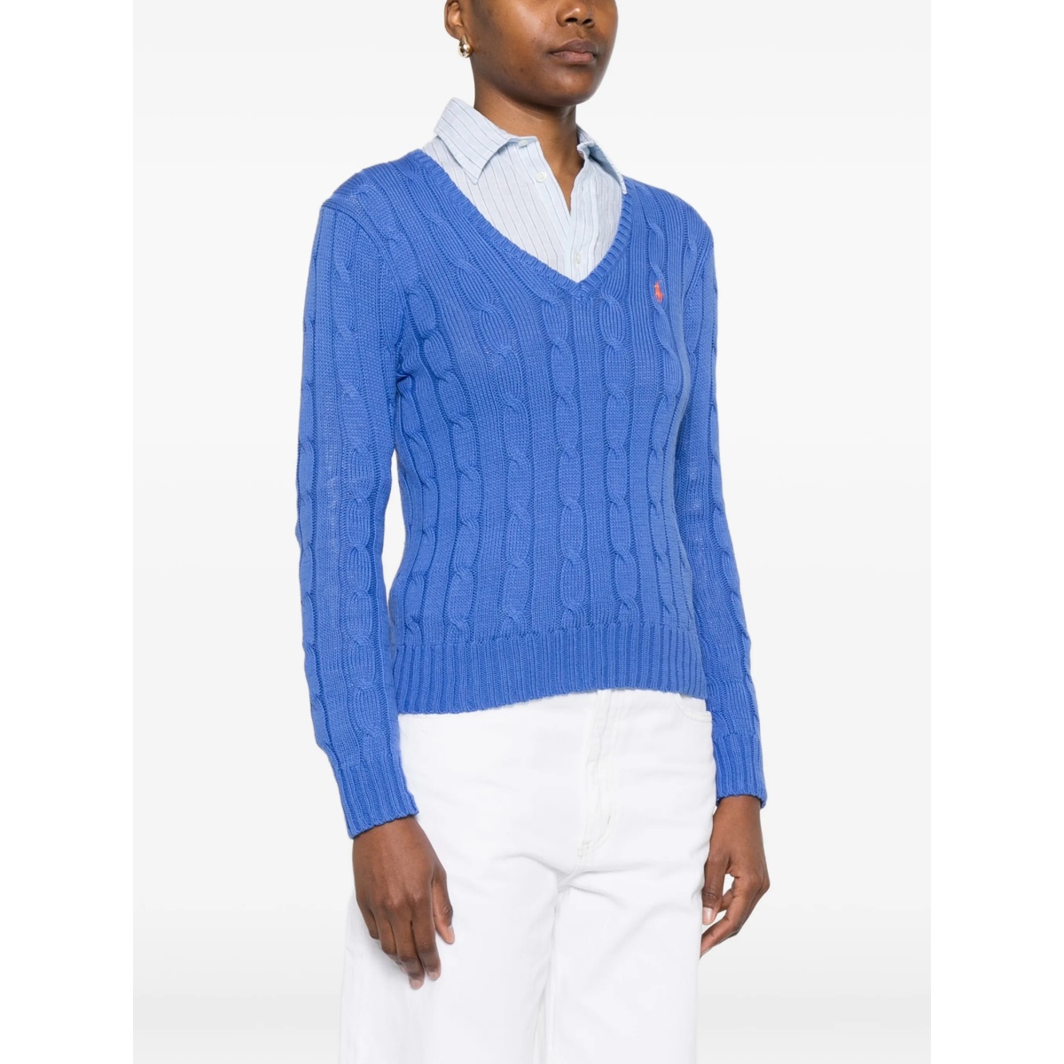 cable-knit V-neck sweater - Img 4
