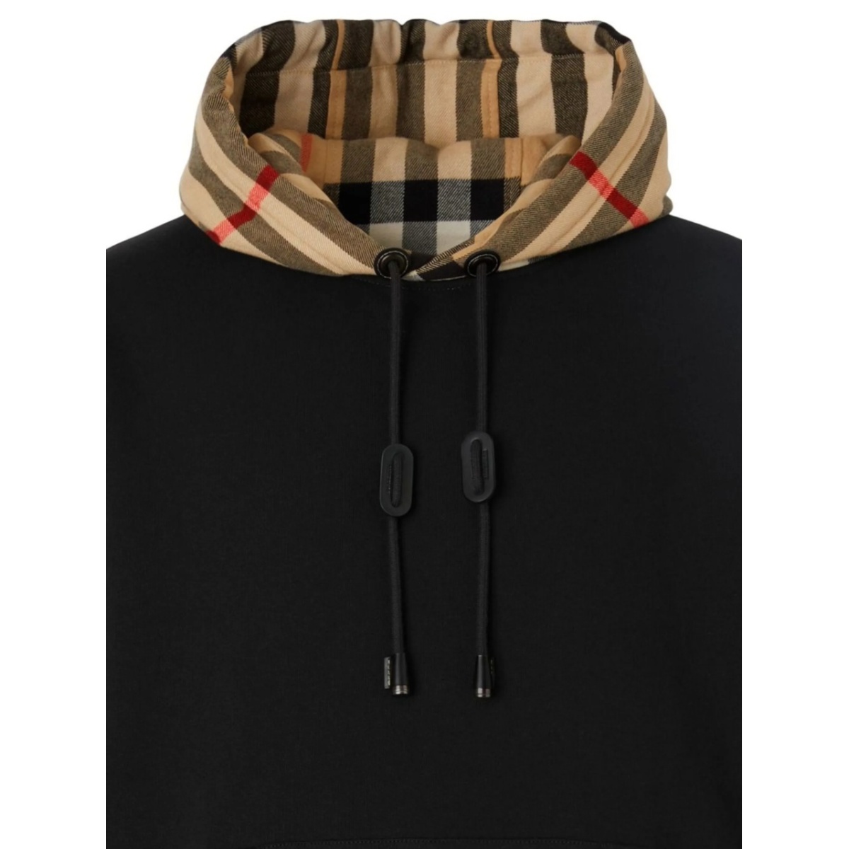 check-hood cotton hoodie - Img 3