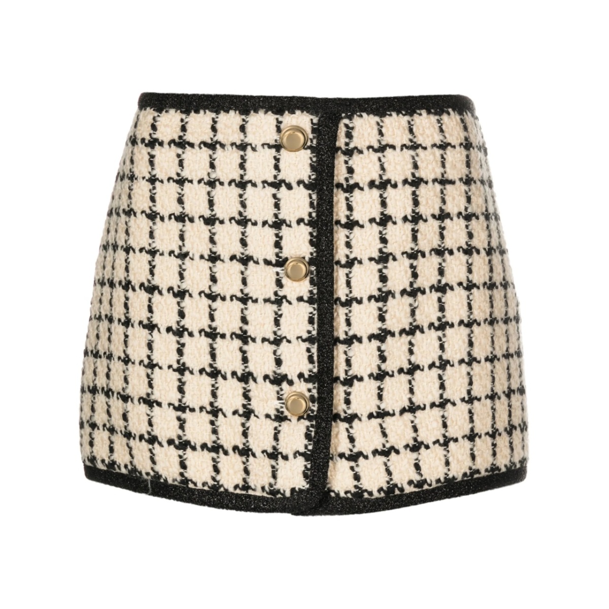 check-pattern tweed miniskirt