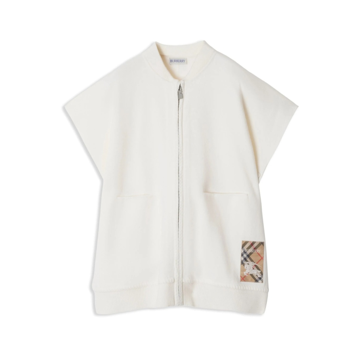 check-print logo-patch cape