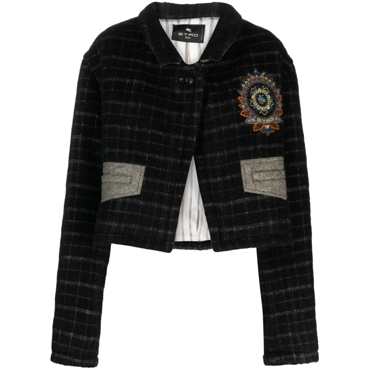 checked cropped jacket