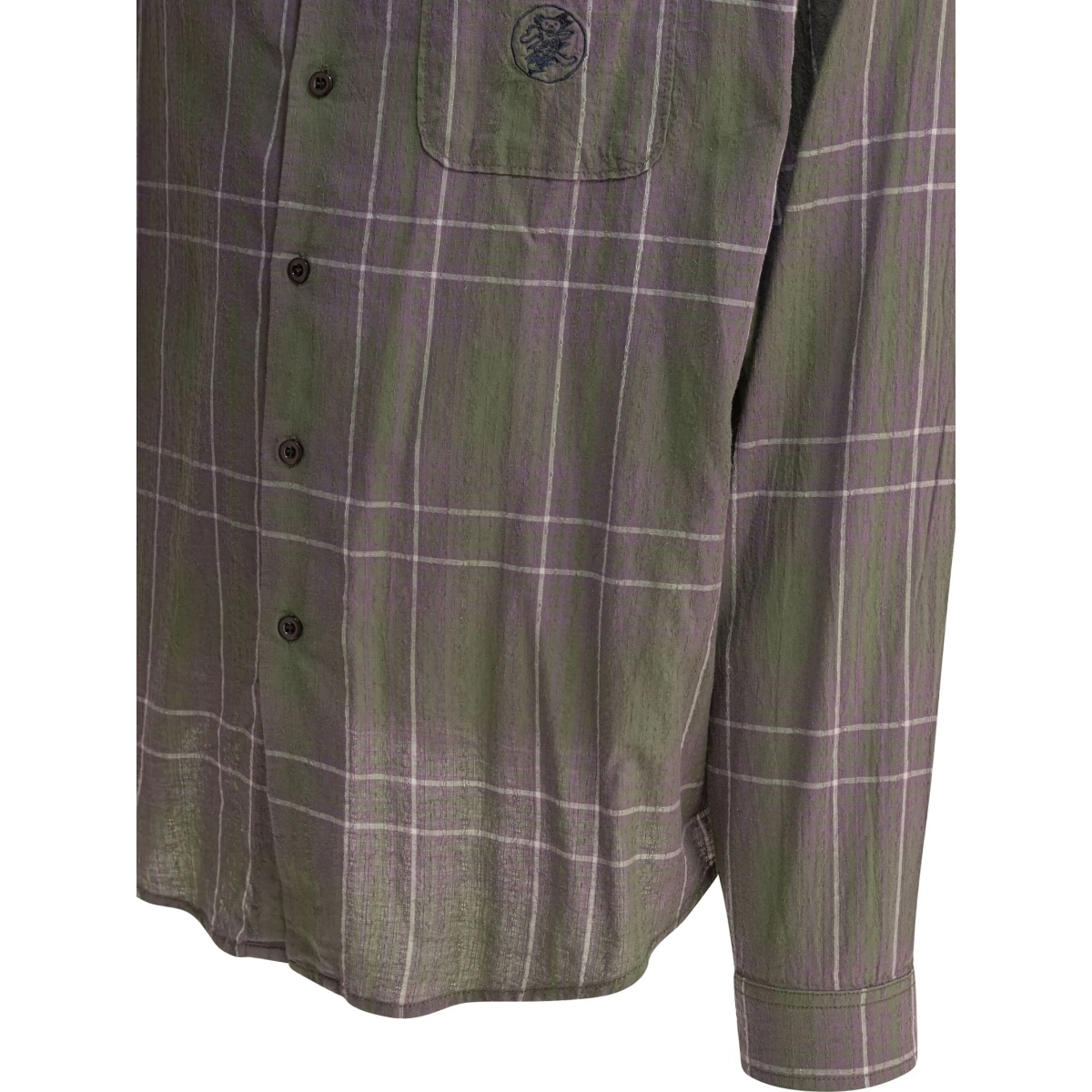 checked embroidered shirt - Img 3