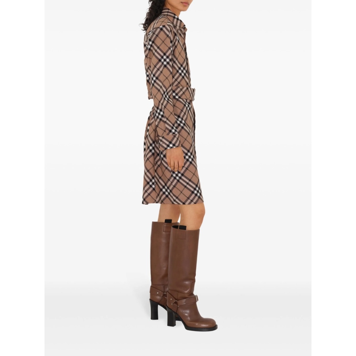 checked shirt dress - Img 3