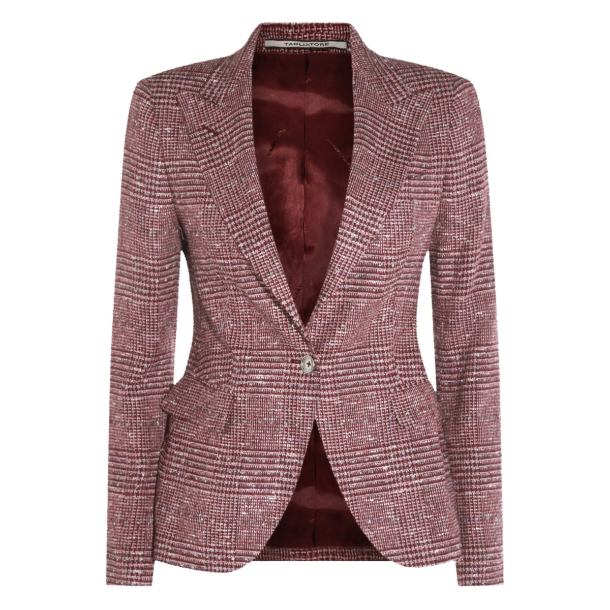 checked single-breasted blazer
