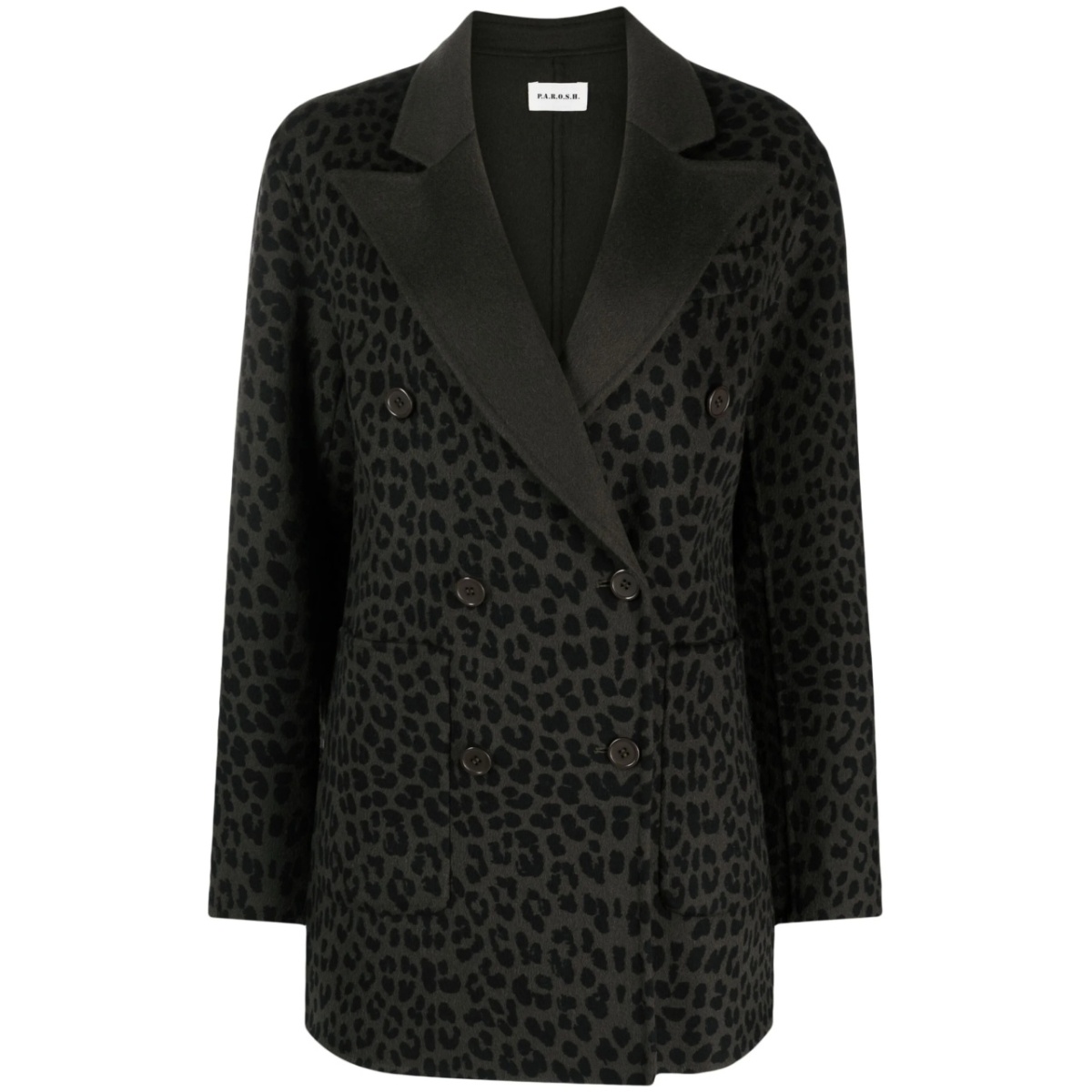 cheetah-print double-breasted blazer