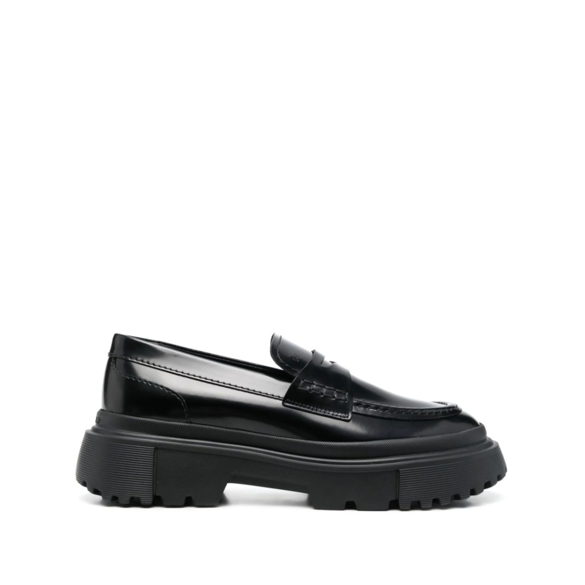chunky leather loafers