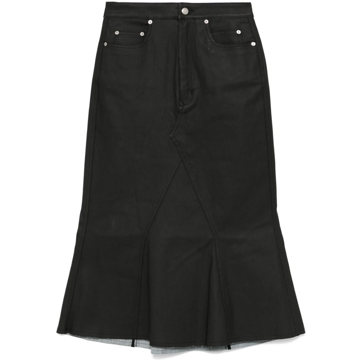 coated midi skirt