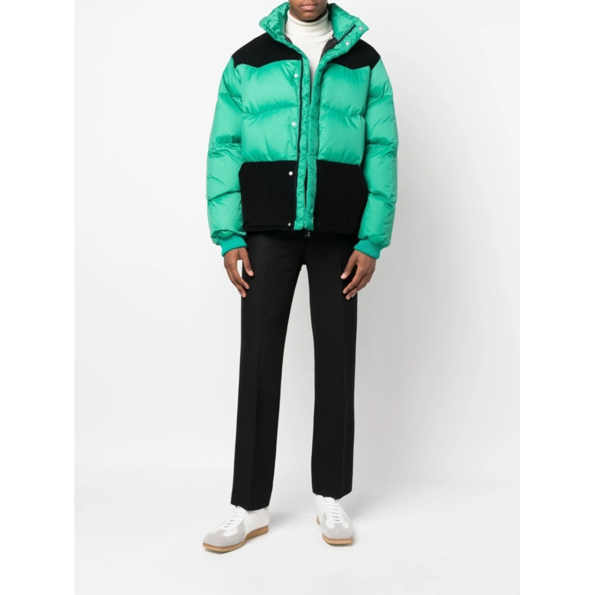 colour-block feather-down jacket - Img 2