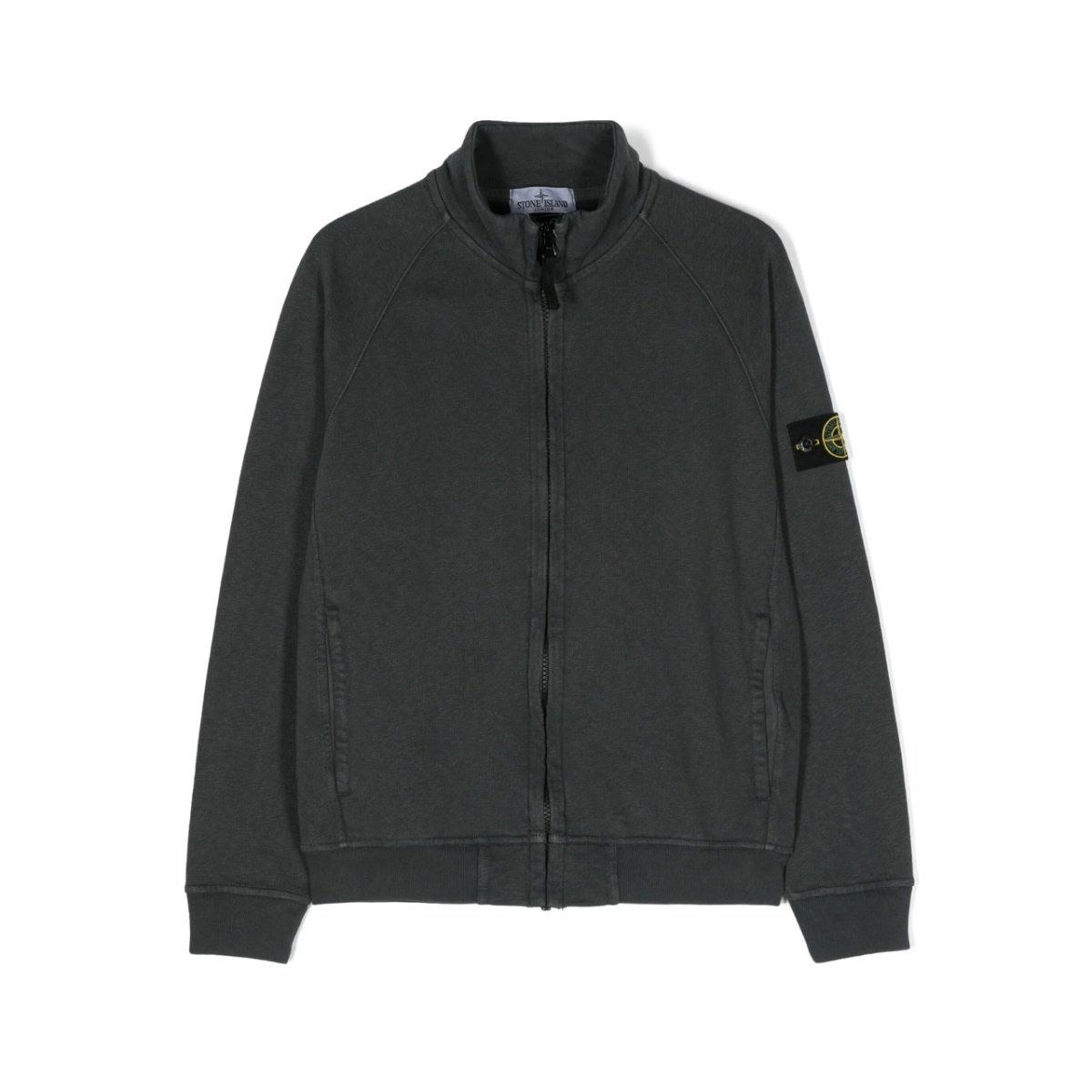 Compass-badge zipped sweatshirt