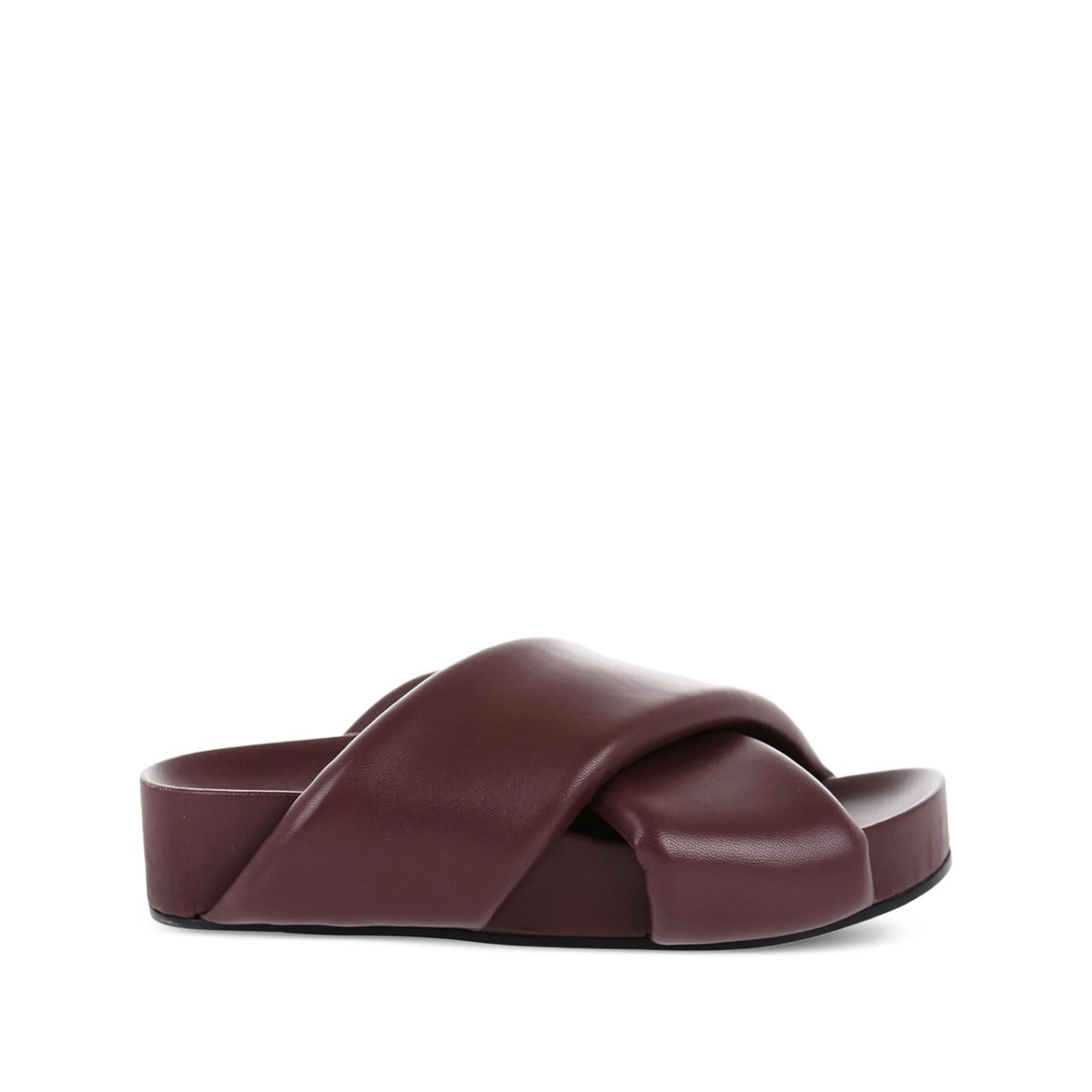 crossed-strap slide sandals