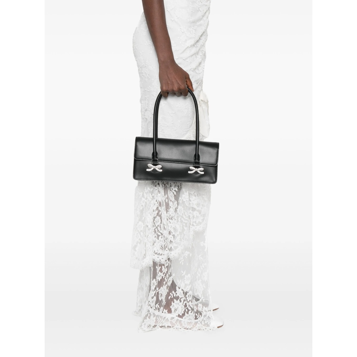 crystal-bow top-handle bag