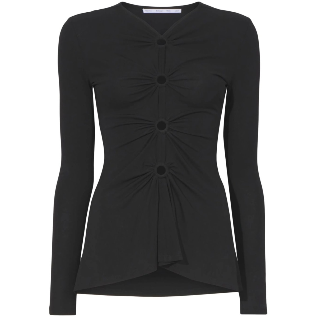 cut-out detailed long-sleeved top