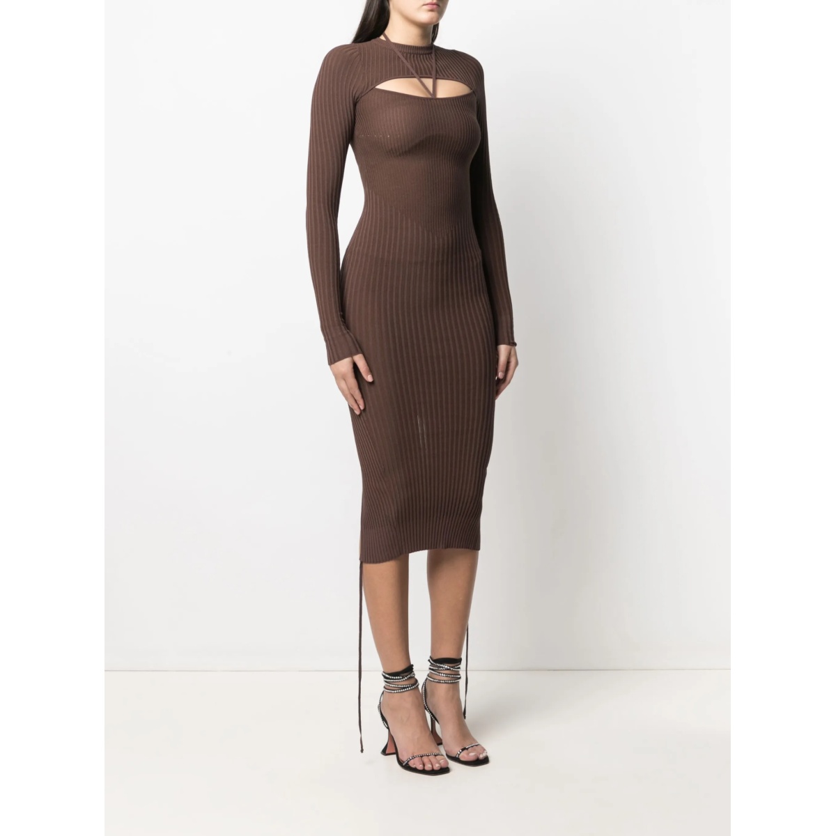cut-out fitted knitted dress - Img 3