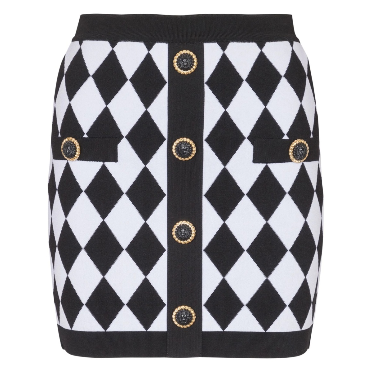 diamond-intarsia knitted miniskirt