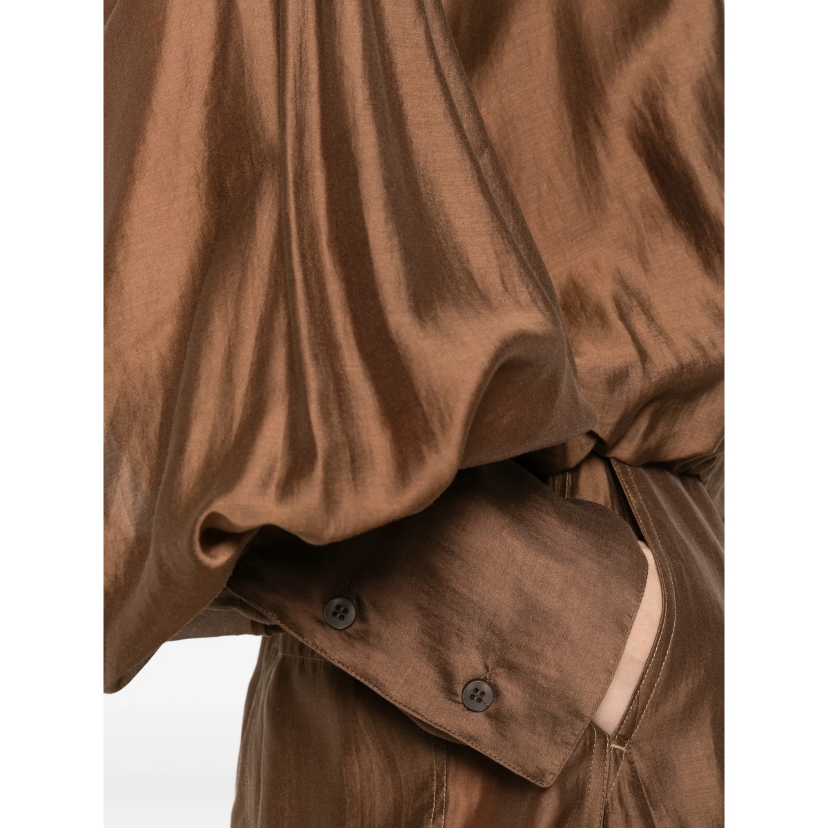 Diana collarless long-sleeve shirt - Img 5
