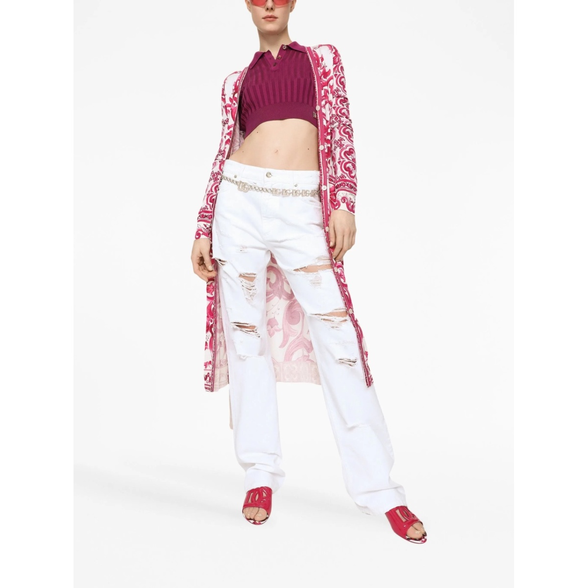 distressed straight-leg jeans - Img 3