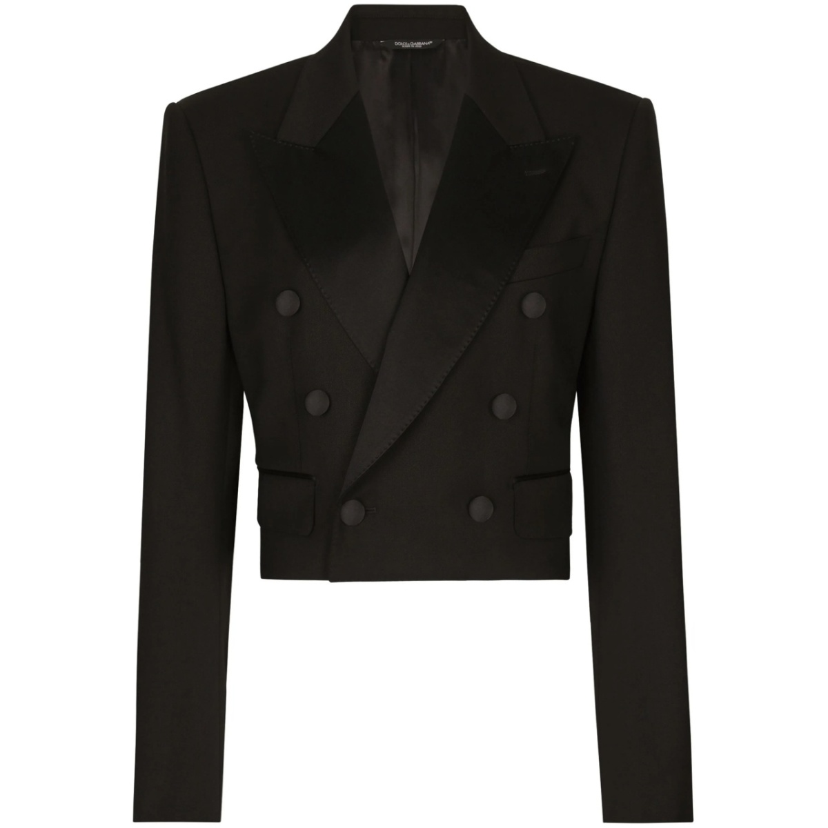 double-breasted cropped blazer