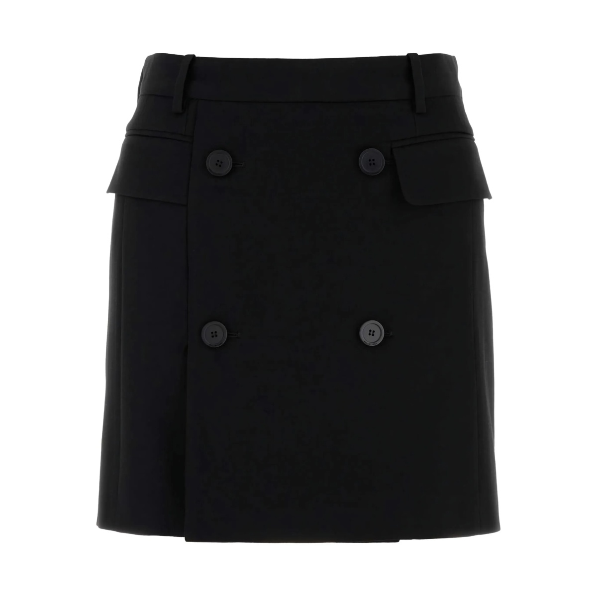 double-breasted twill skirt