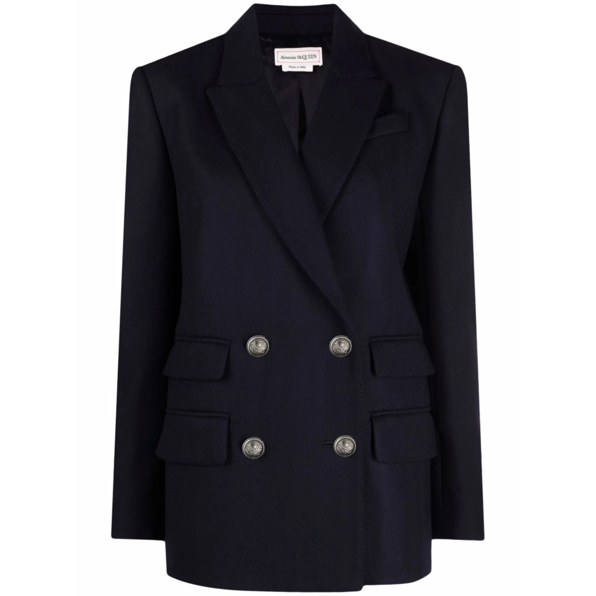 double-breasted wool-blend blazer