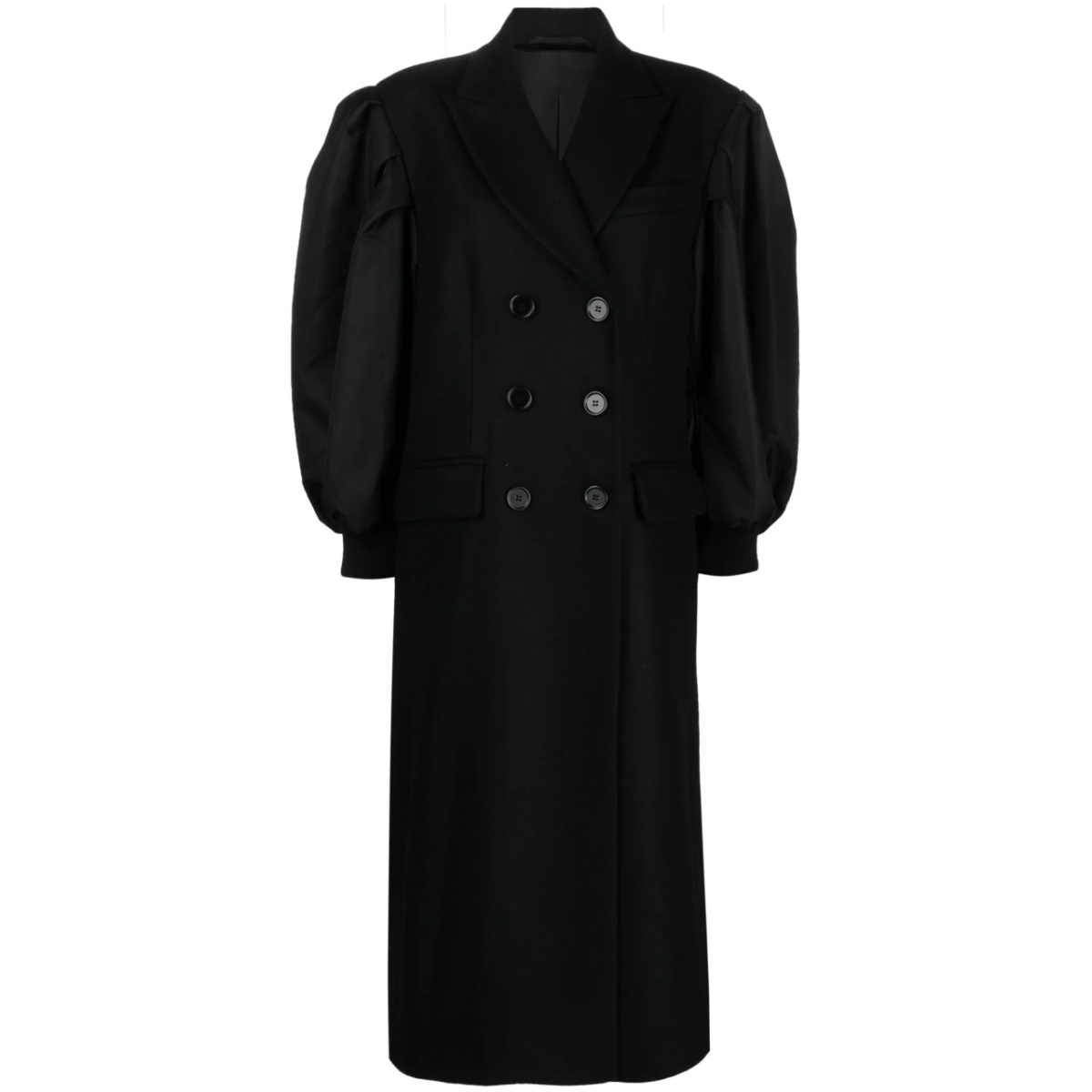 double-breasted wool-blend coat